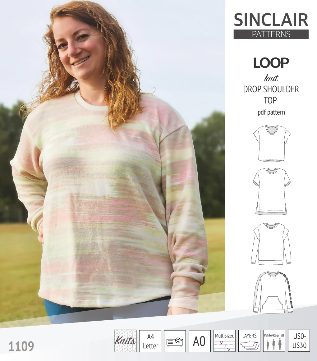 Loop drop shoulder knit top (PDF) - Image 75