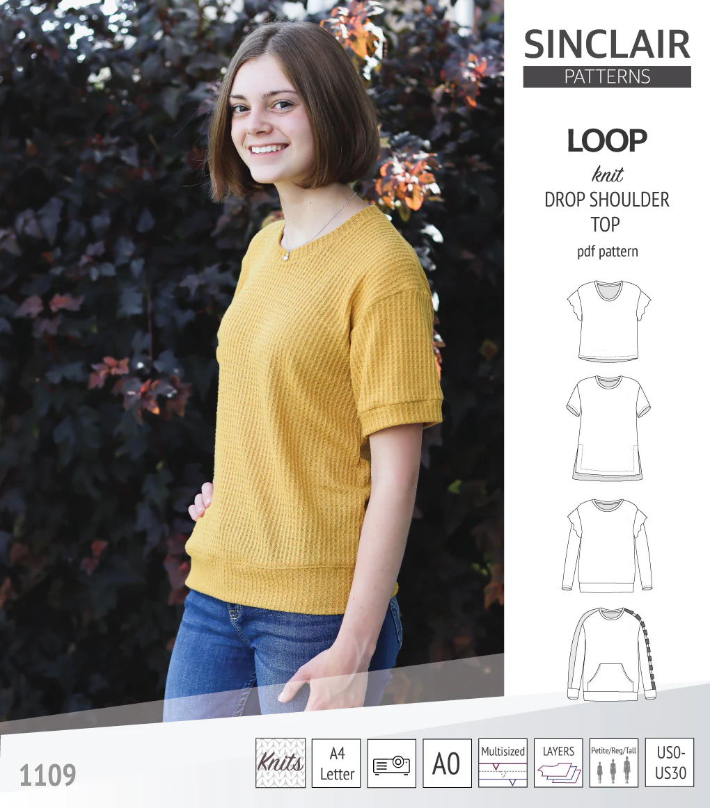 Loop drop shoulder knit top (PDF) - Image 78