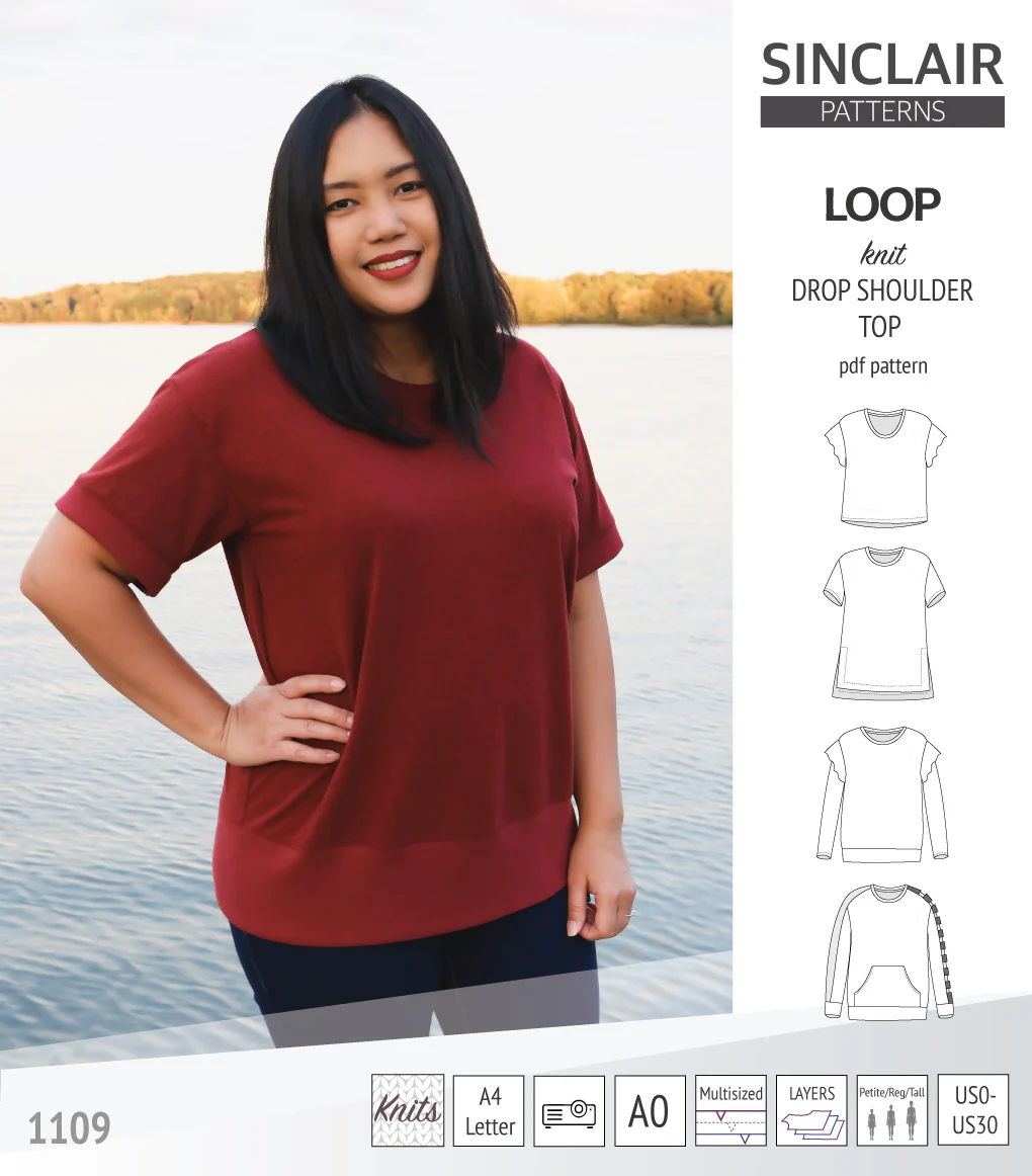 Loop drop shoulder knit top (PDF) - Image 80