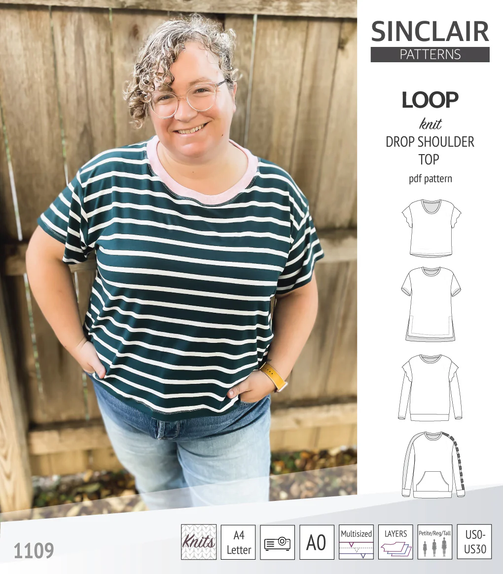 Loop drop shoulder knit top (PDF) - Image 81