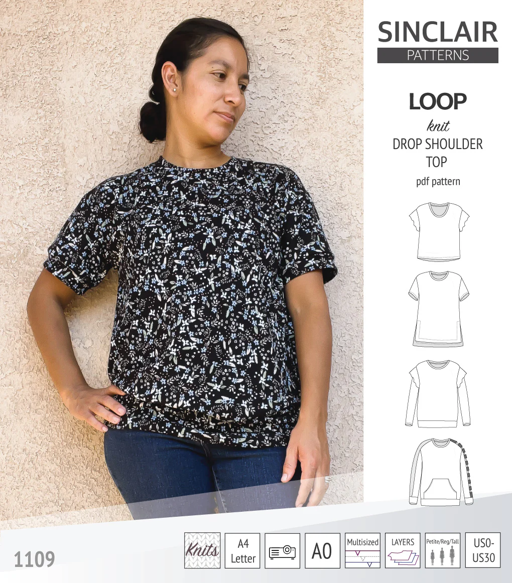 Loop drop shoulder knit top (PDF) - Image 82