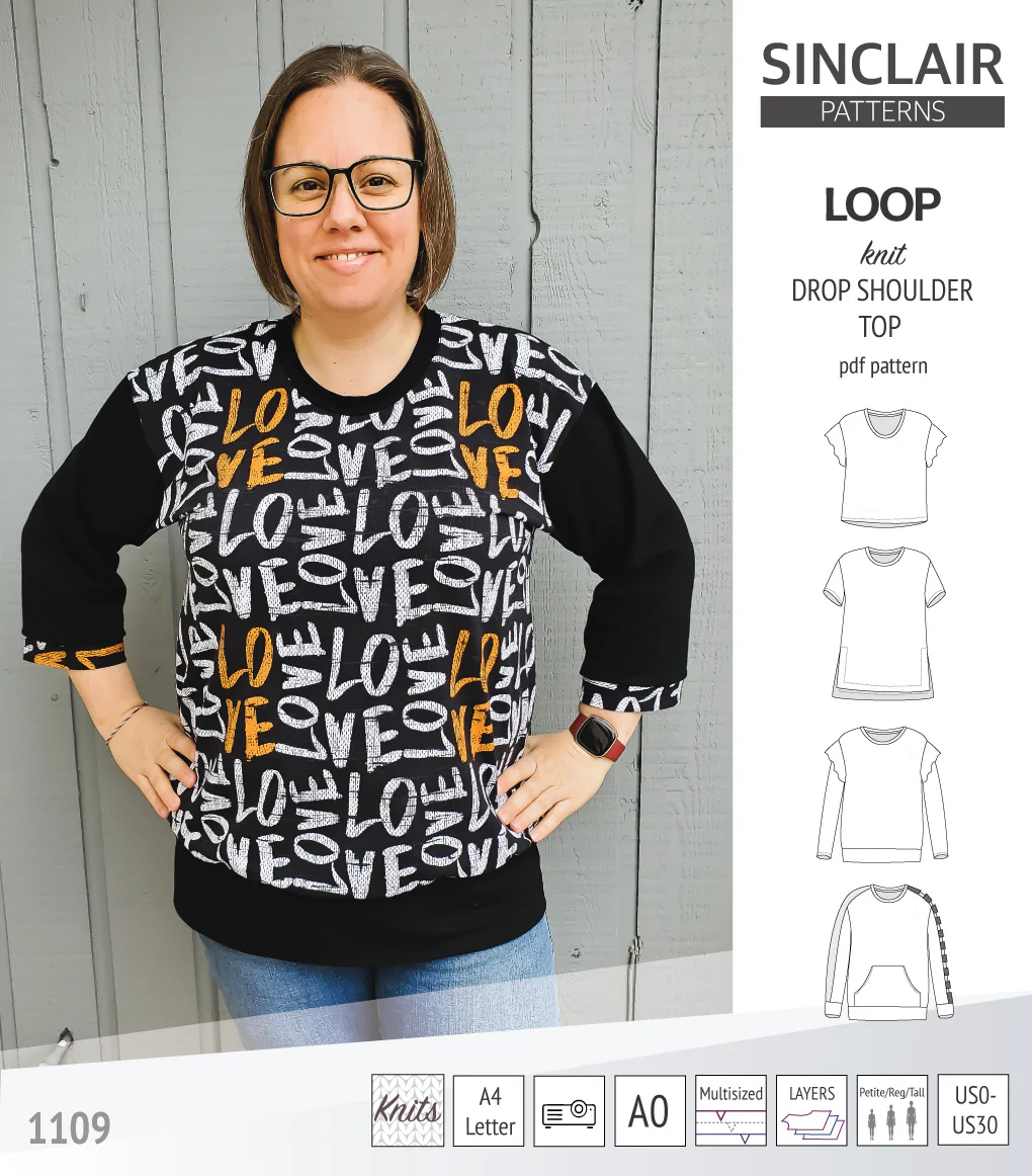 Loop drop shoulder knit top (PDF) - Image 83