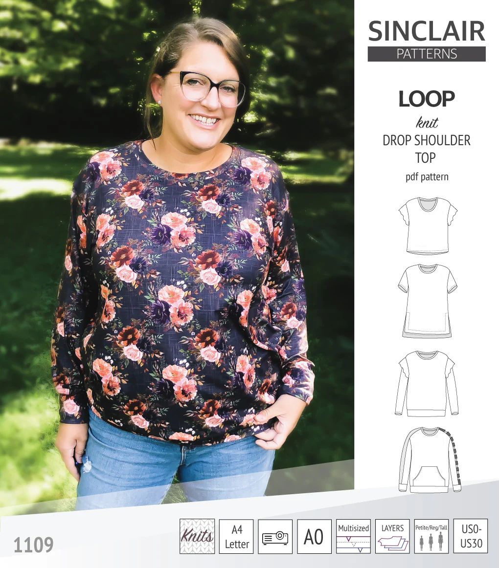 Loop drop shoulder knit top (PDF) - Image 85