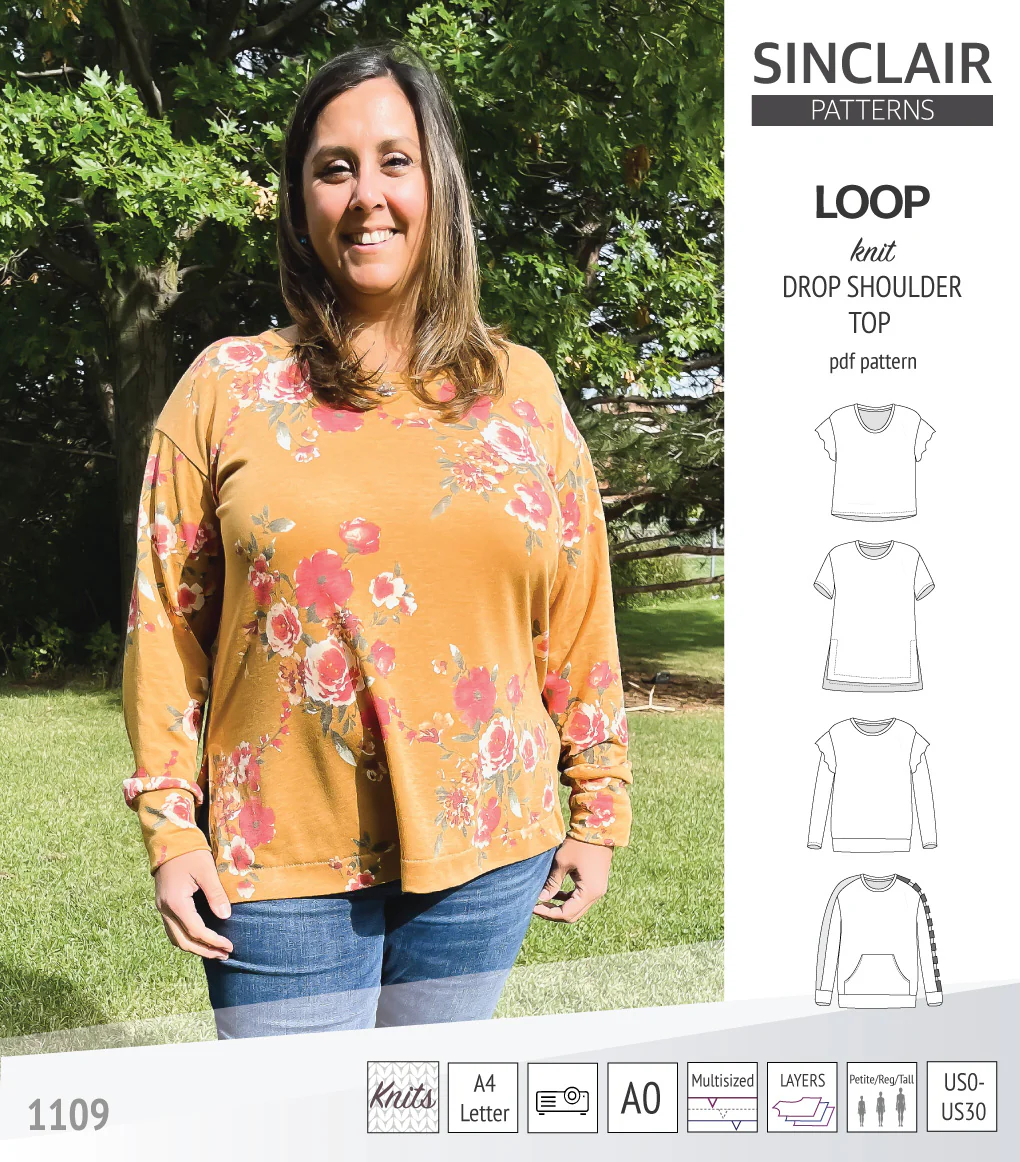 Loop drop shoulder knit top (PDF) - Image 86