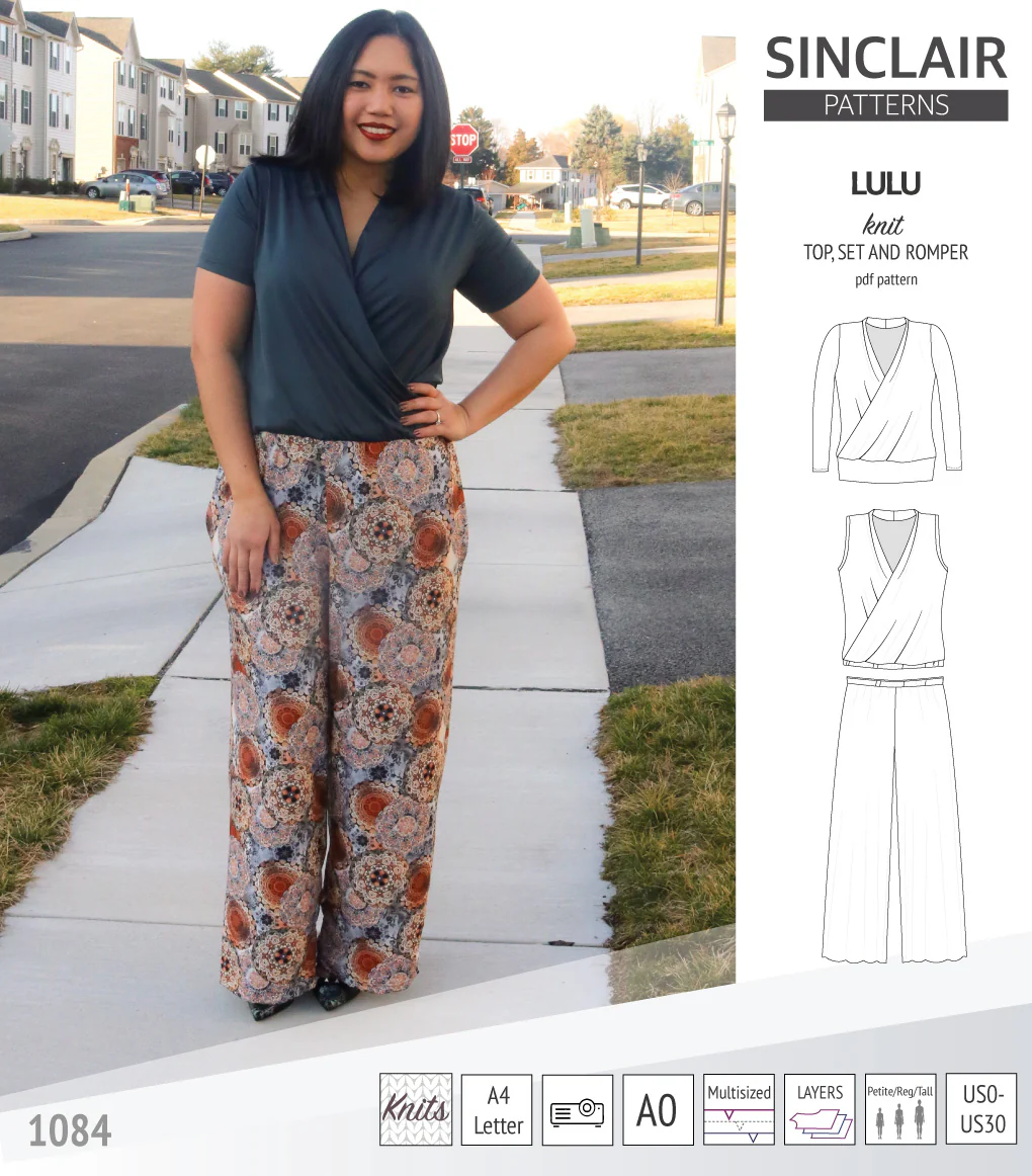 Lulu faux wrap knit top, set and romper (PDF) - Image 10
