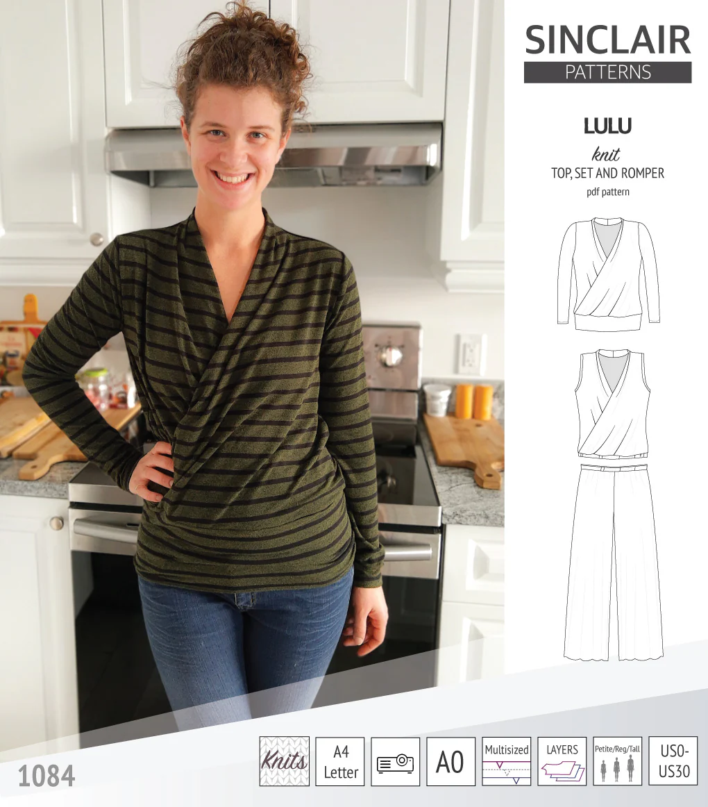 Lulu faux wrap knit top, set and romper (PDF) - Image 12