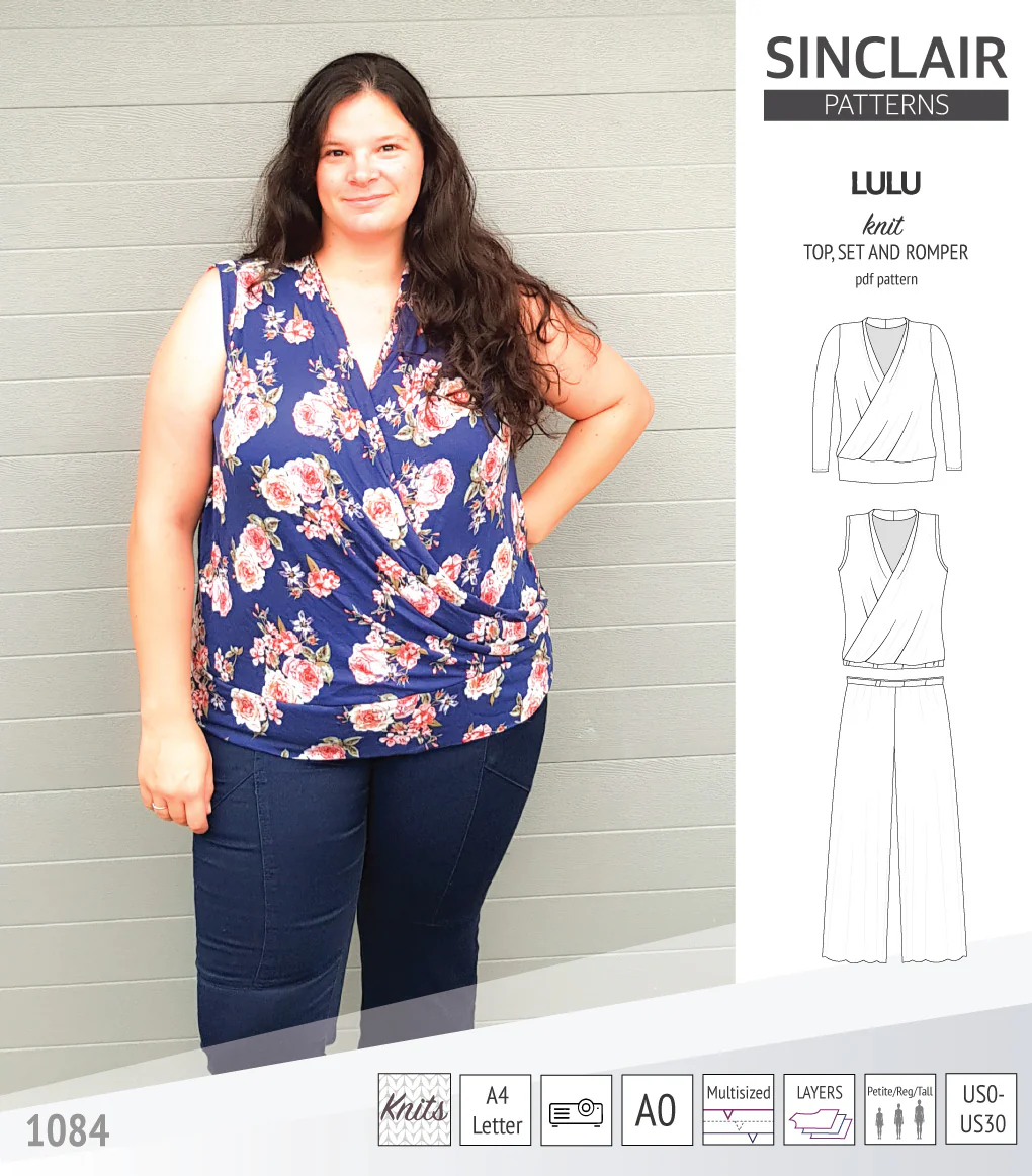 Lulu faux wrap knit top, set and romper (PDF) - Image 14