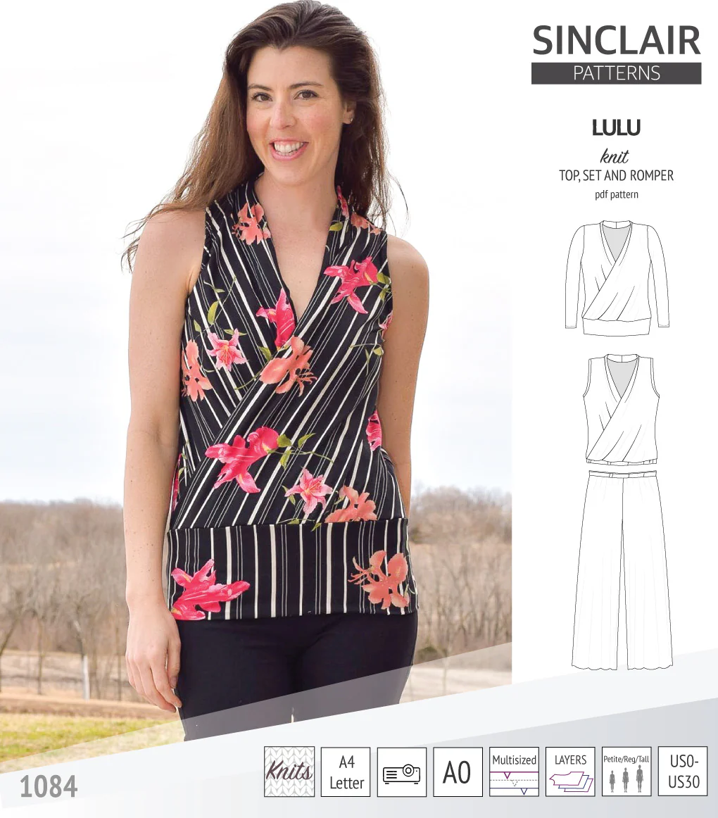 Lulu faux wrap knit top, set and romper (PDF) - Image 15
