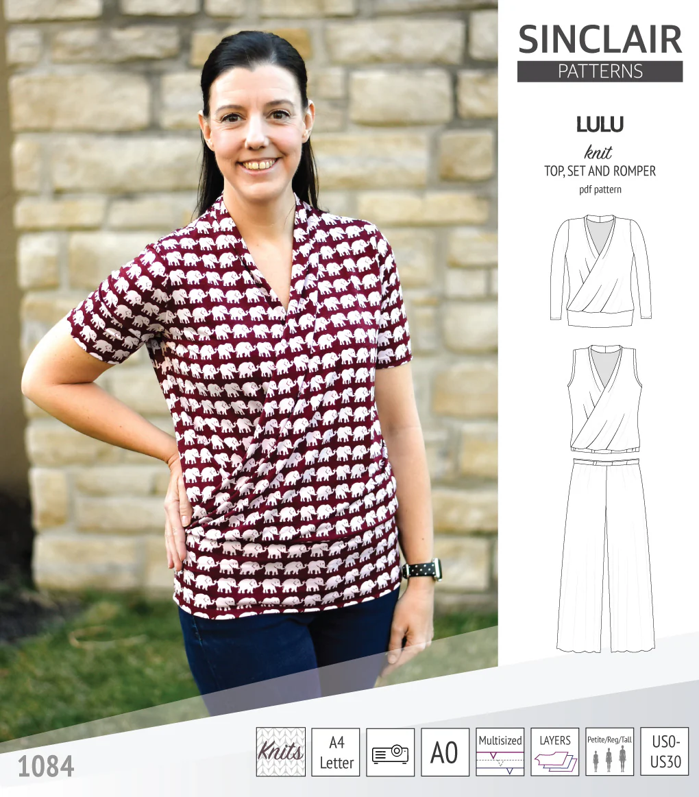 Lulu faux wrap knit top, set and romper (PDF) - Image 16