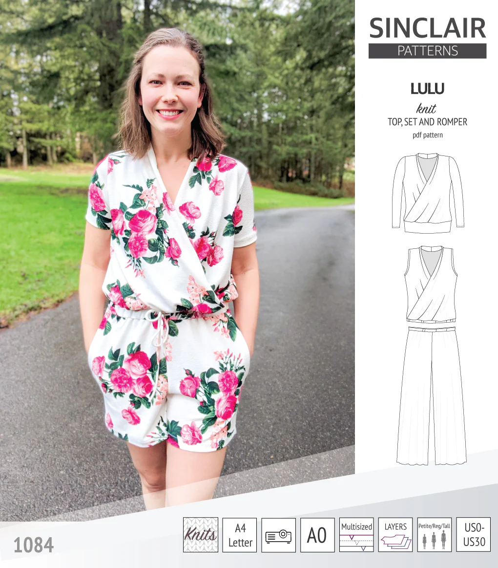 Lulu faux wrap knit top, set and romper (PDF) - Image 17