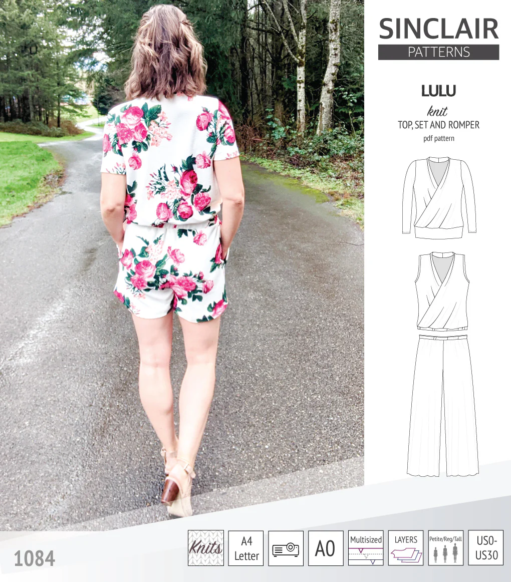 Lulu faux wrap knit top, set and romper (PDF) - Image 18