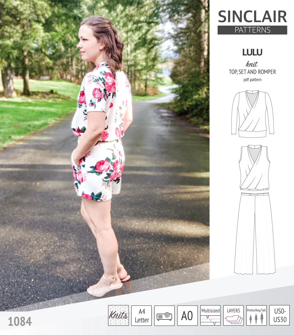 Lulu faux wrap knit top, set and romper (PDF) - Image 19