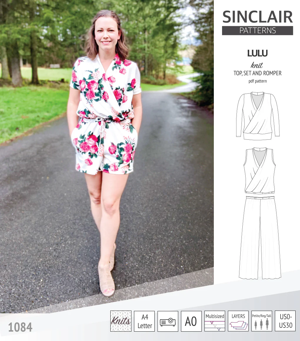 Lulu faux wrap knit top, set and romper (PDF) - Image 20