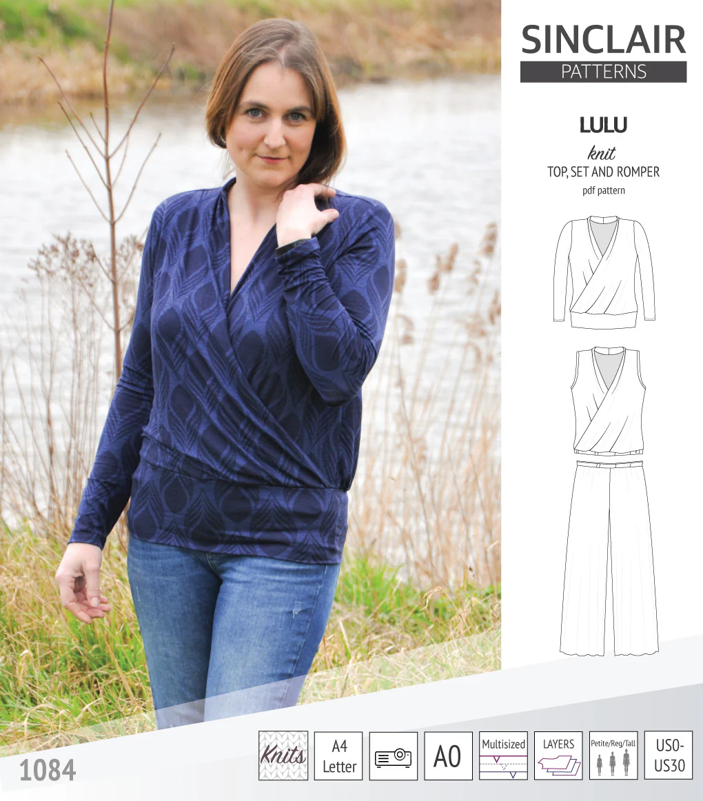 Lulu faux wrap knit top, set and romper (PDF) - Image 23