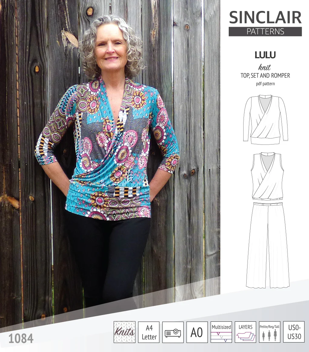 Lulu faux wrap knit top, set and romper (PDF) - Image 24