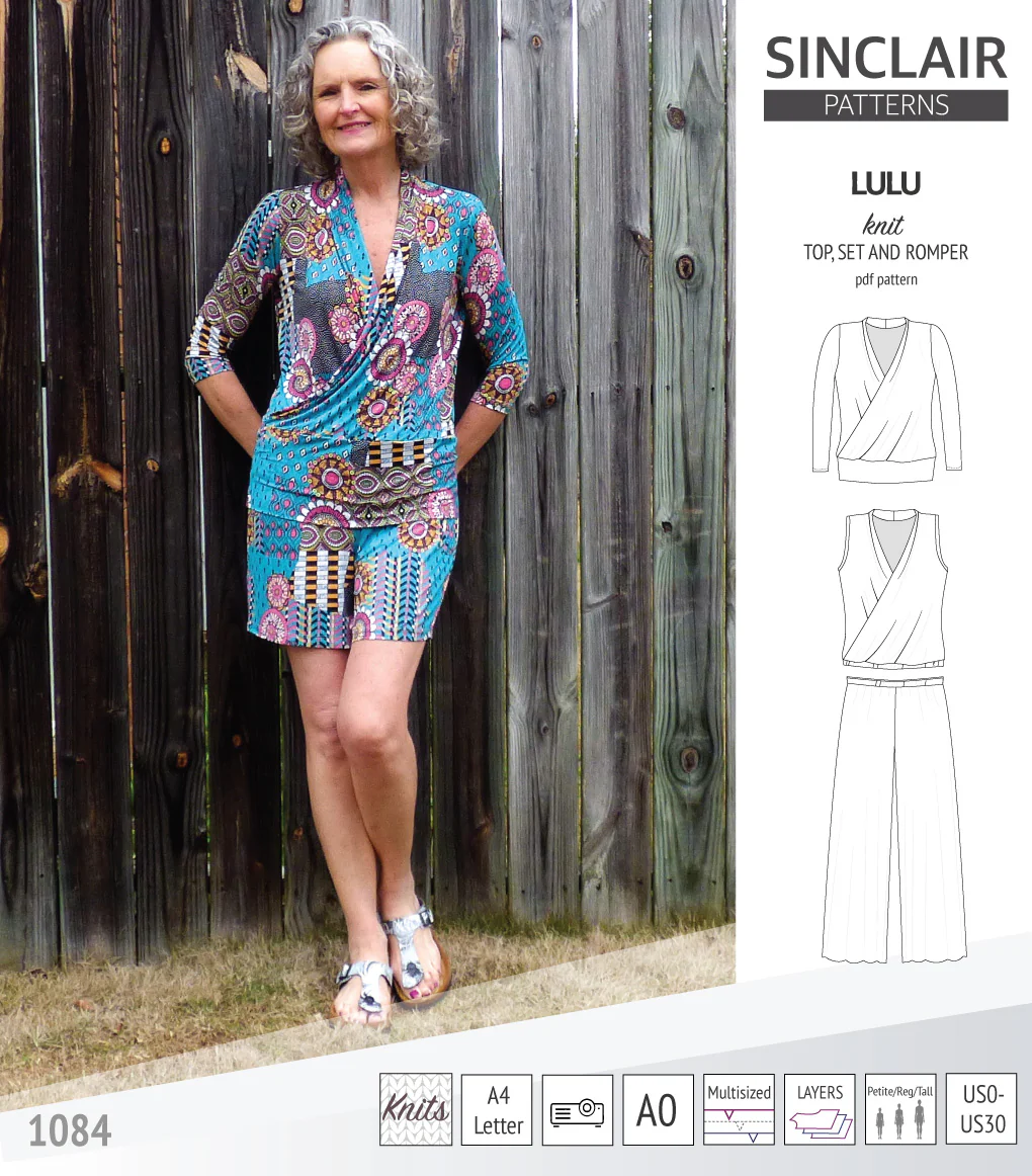 Lulu faux wrap knit top, set and romper (PDF) - Image 25