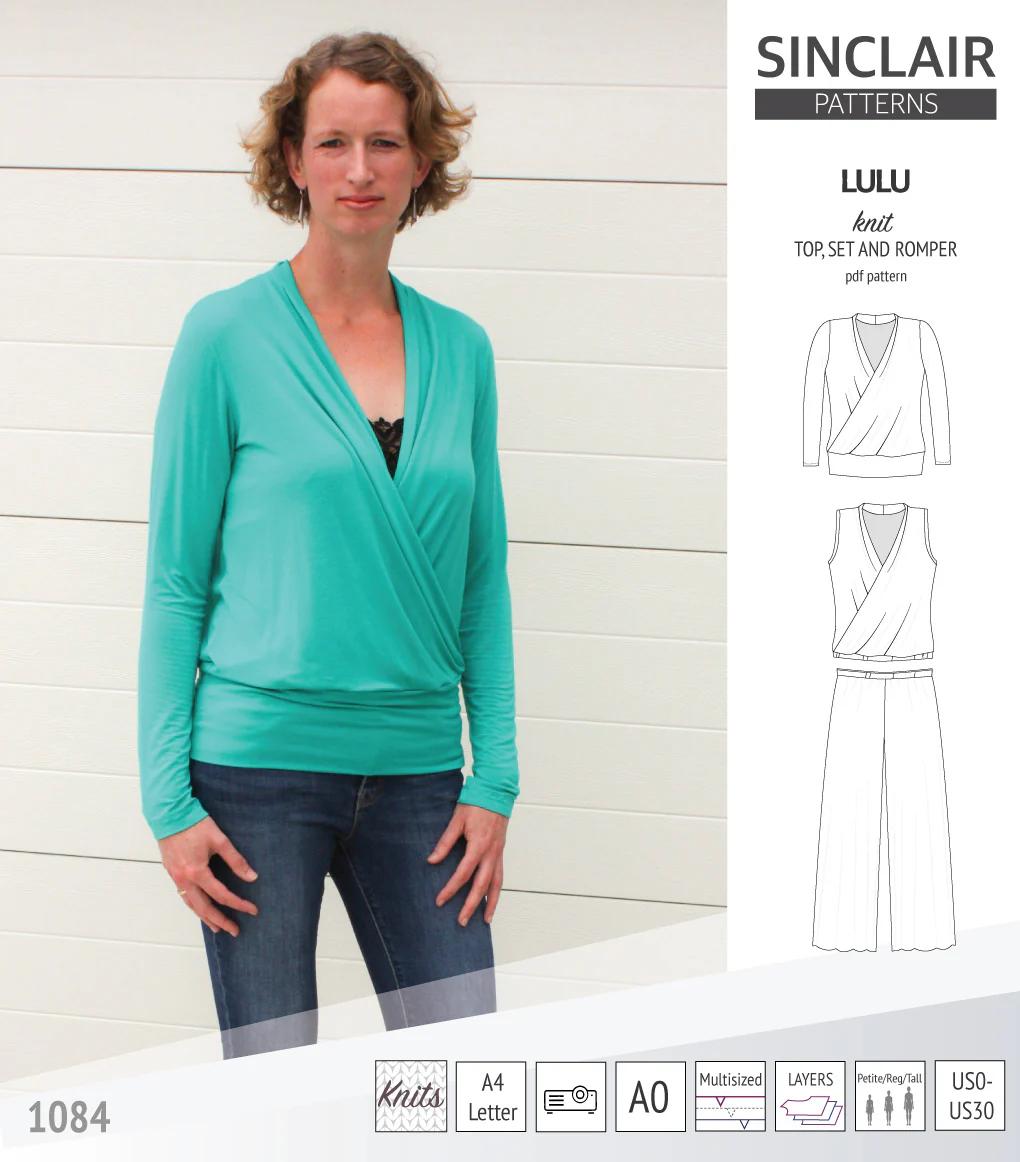 Lulu faux wrap knit top, set and romper (PDF) - Image 26