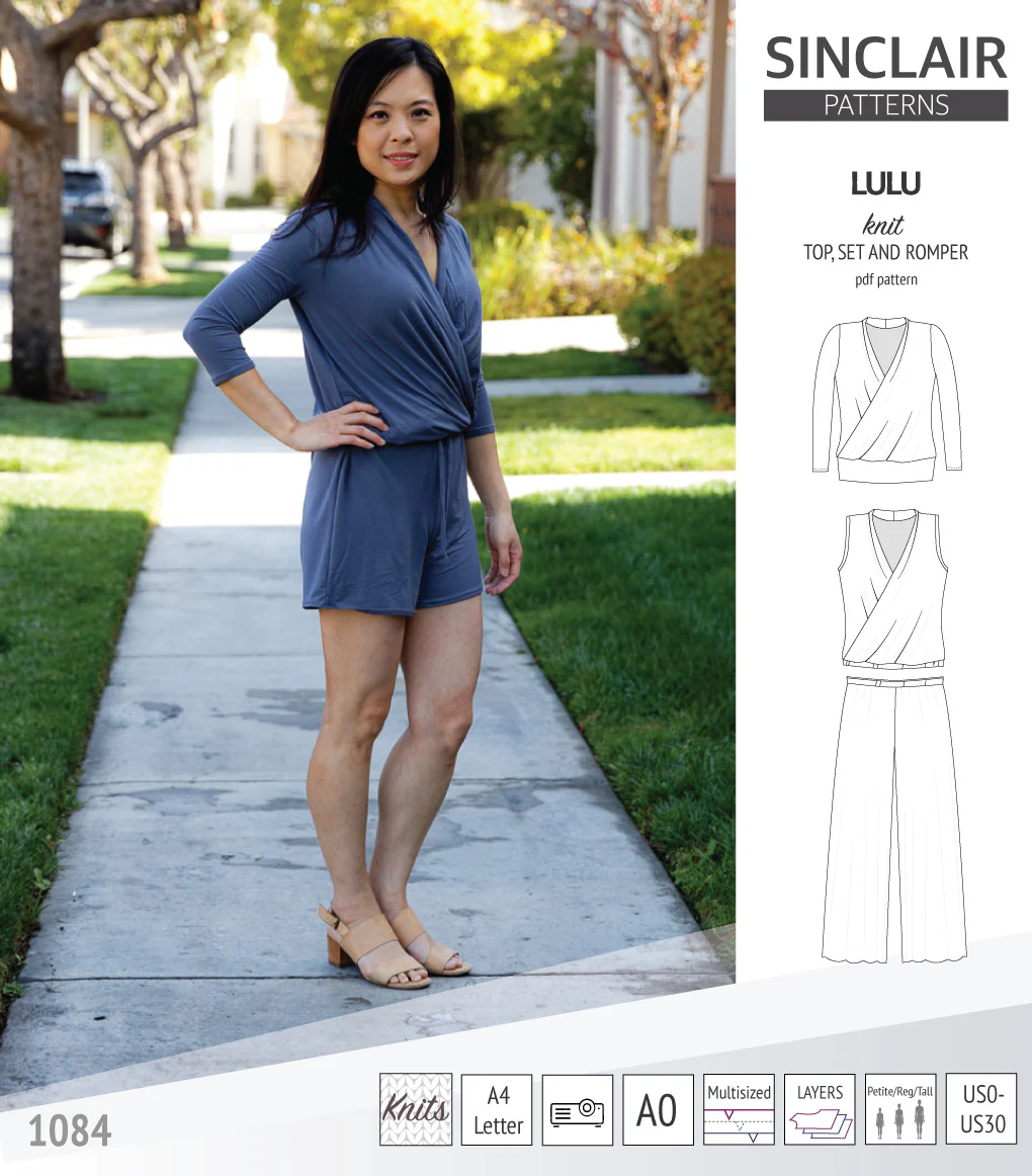 Lulu faux wrap knit top, set and romper (PDF) - Image 29
