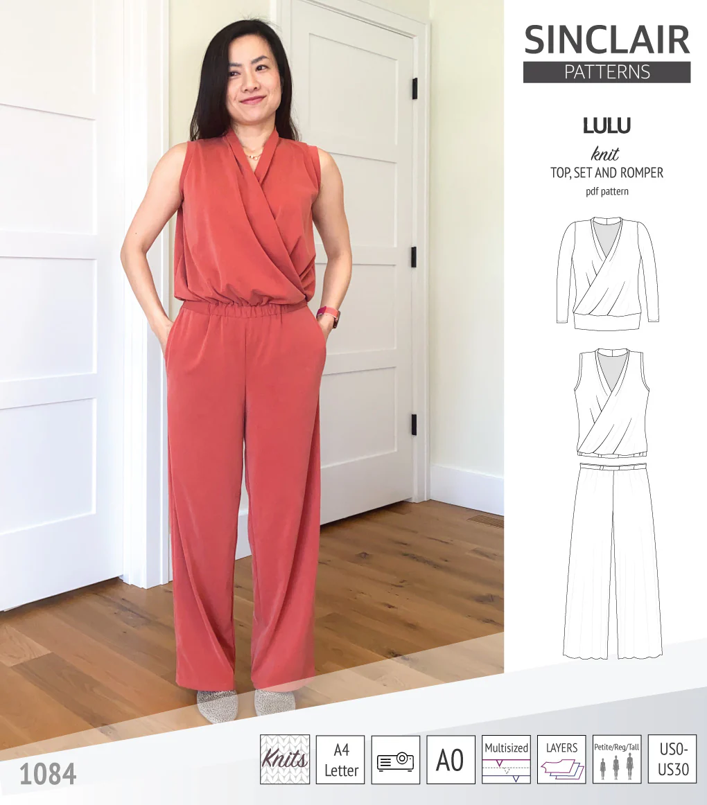 Lulu faux wrap knit top, set and romper (PDF) - Image 30