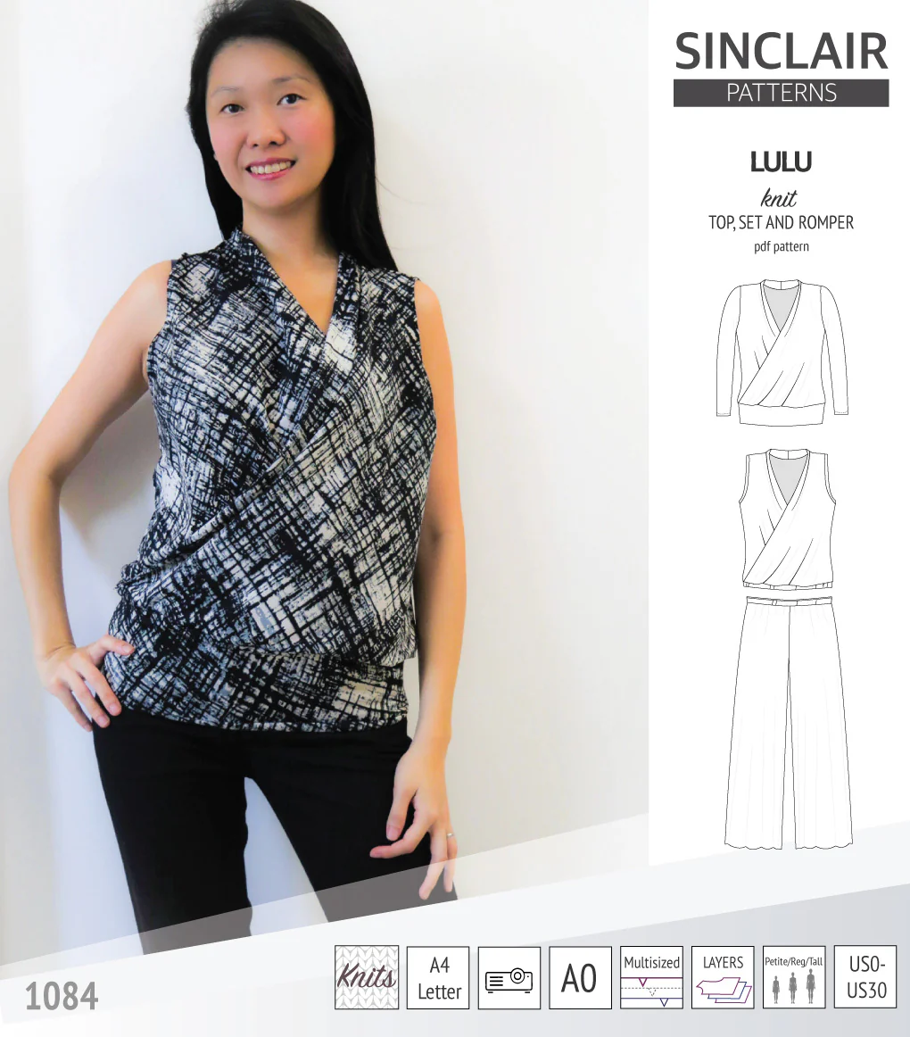 Lulu faux wrap knit top, set and romper (PDF) - Image 32