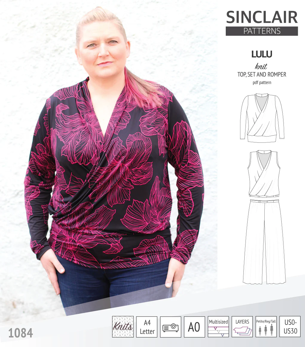 Lulu faux wrap knit top, set and romper (PDF) - Image 33