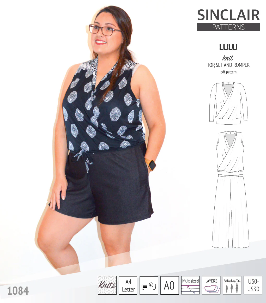 Lulu faux wrap knit top, set and romper (PDF) - Image 34