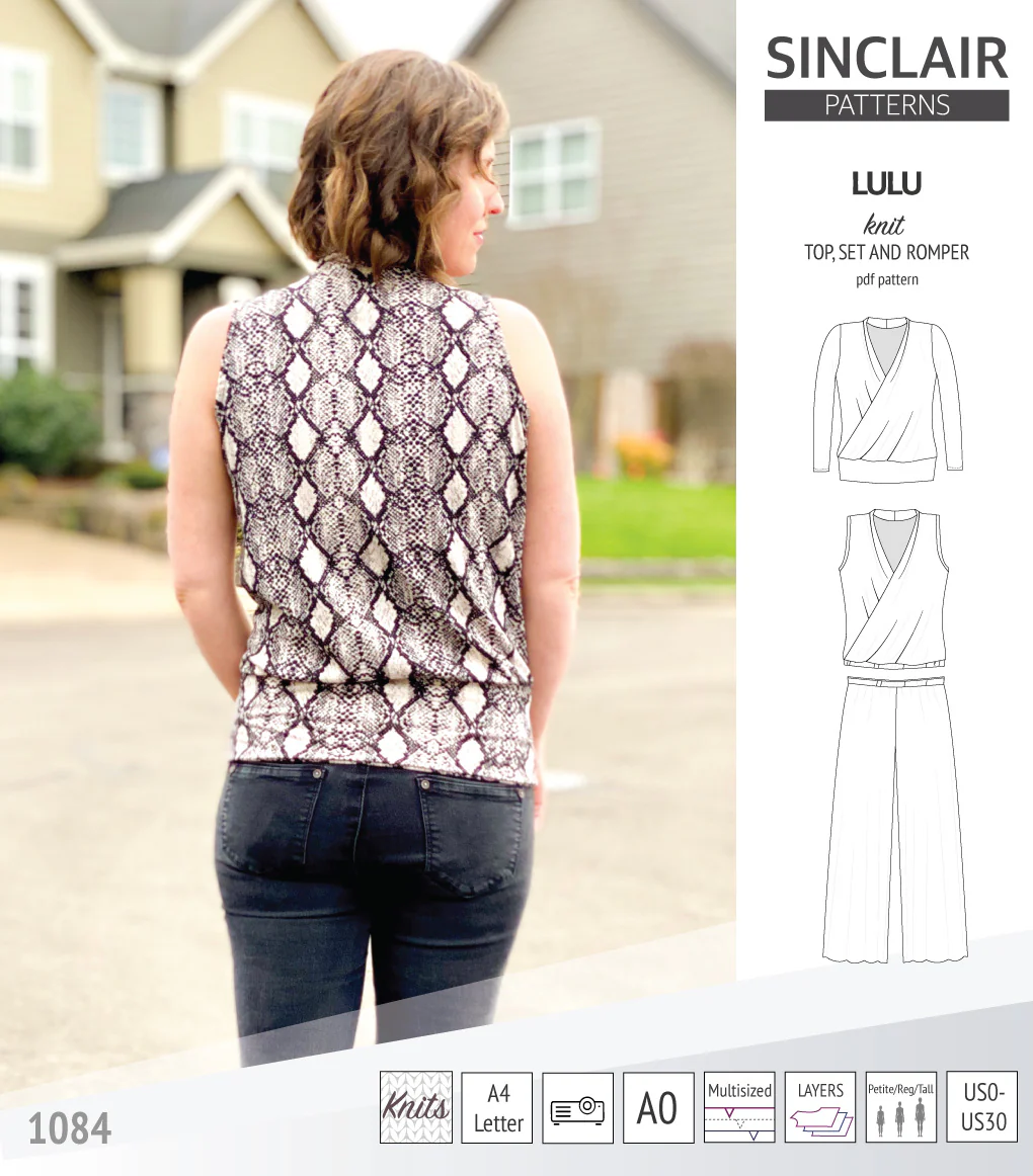 Lulu faux wrap knit top, set and romper (PDF) - Image 36