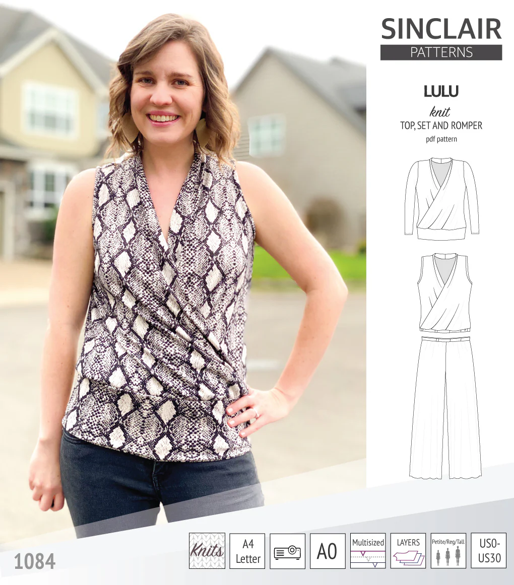 Lulu faux wrap knit top, set and romper (PDF) - Image 37