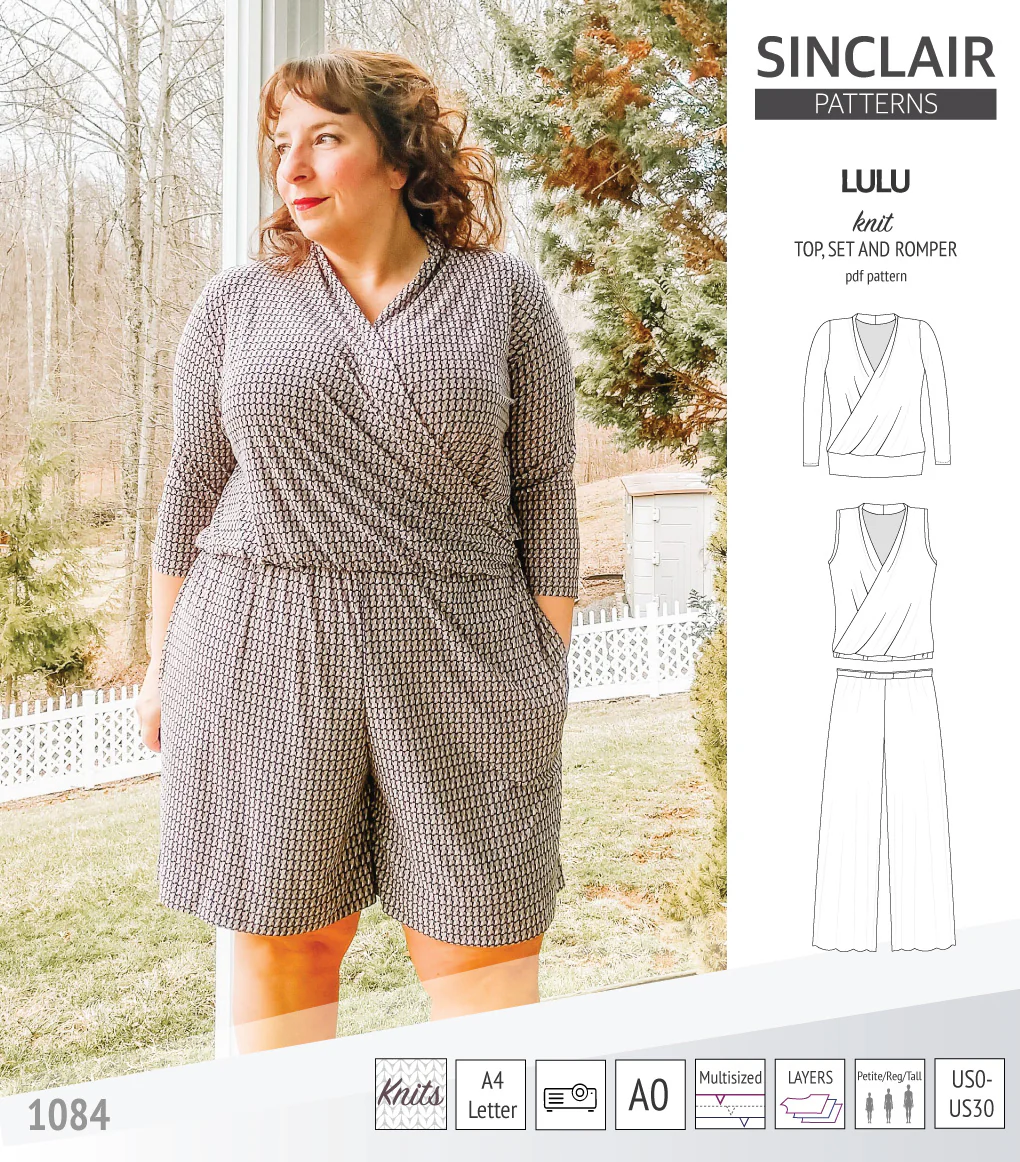 Lulu faux wrap knit top, set and romper (PDF) - Image 39