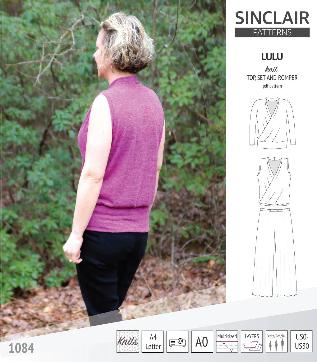 Lulu faux wrap knit top, set and romper (PDF) - Image 4