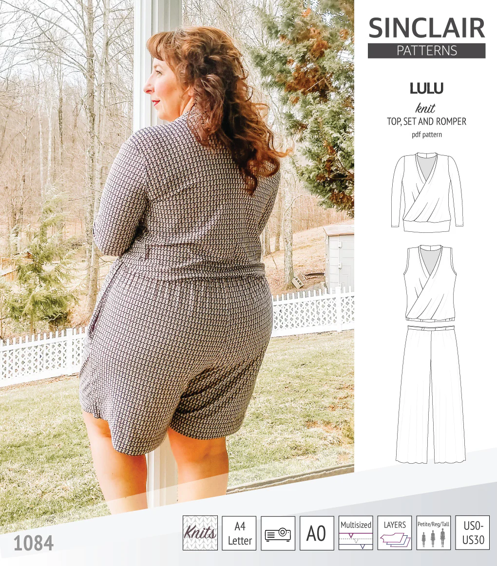 Lulu faux wrap knit top, set and romper (PDF) - Image 40