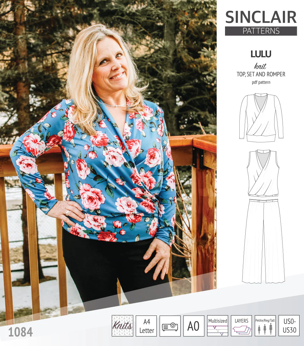 Lulu faux wrap knit top, set and romper (PDF) - Image 41