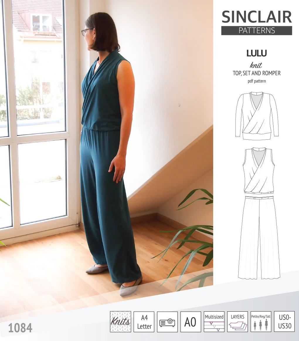 Lulu faux wrap knit top, set and romper (PDF) - Image 7