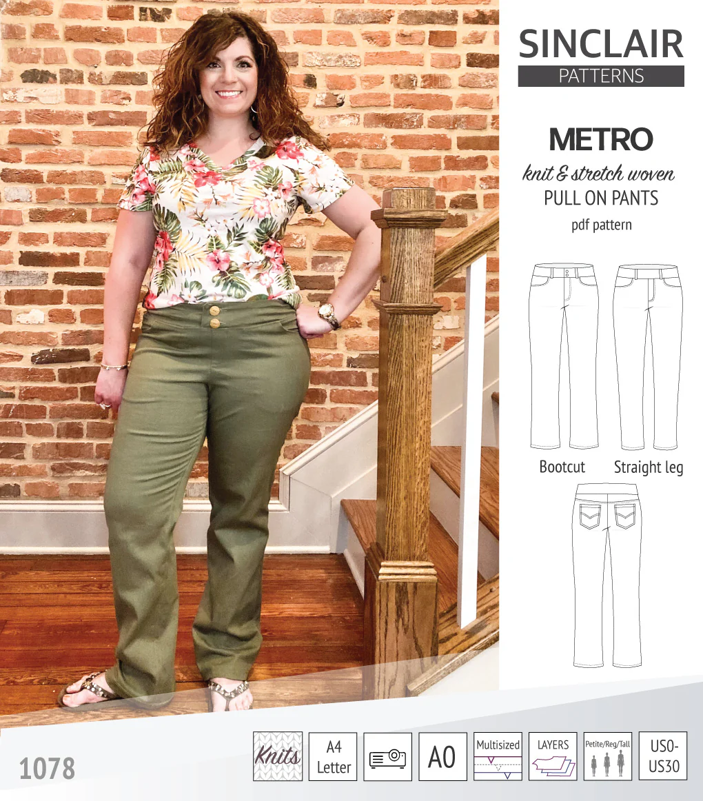 Metro stretch woven pull on pants (PDF) - Image 15