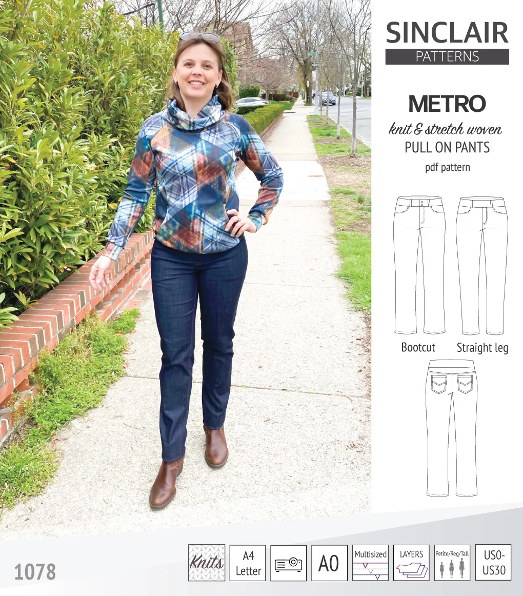 Metro stretch woven pull on pants (PDF) - Image 19