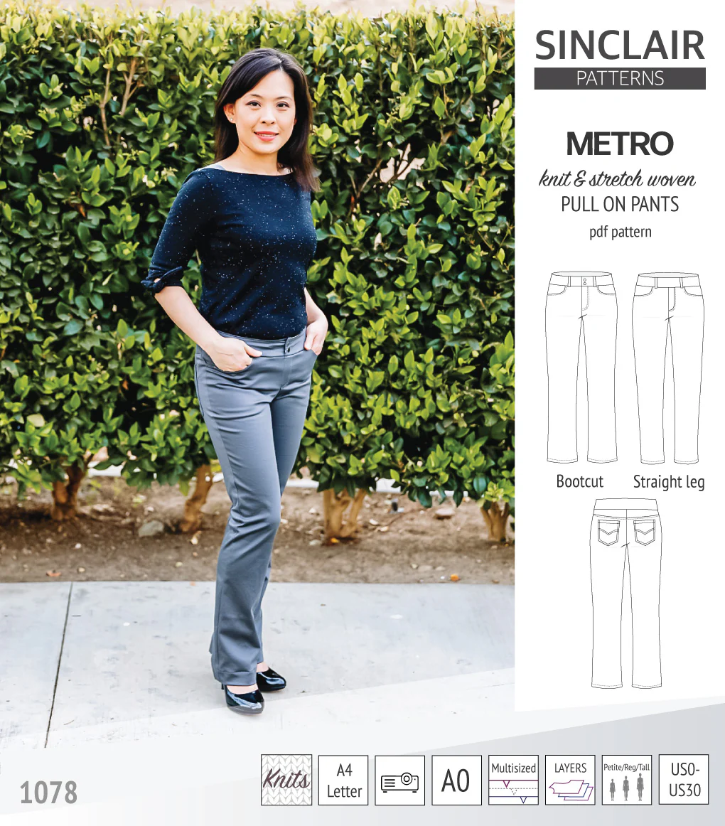 Metro stretch woven pull on pants (PDF) - Image 21