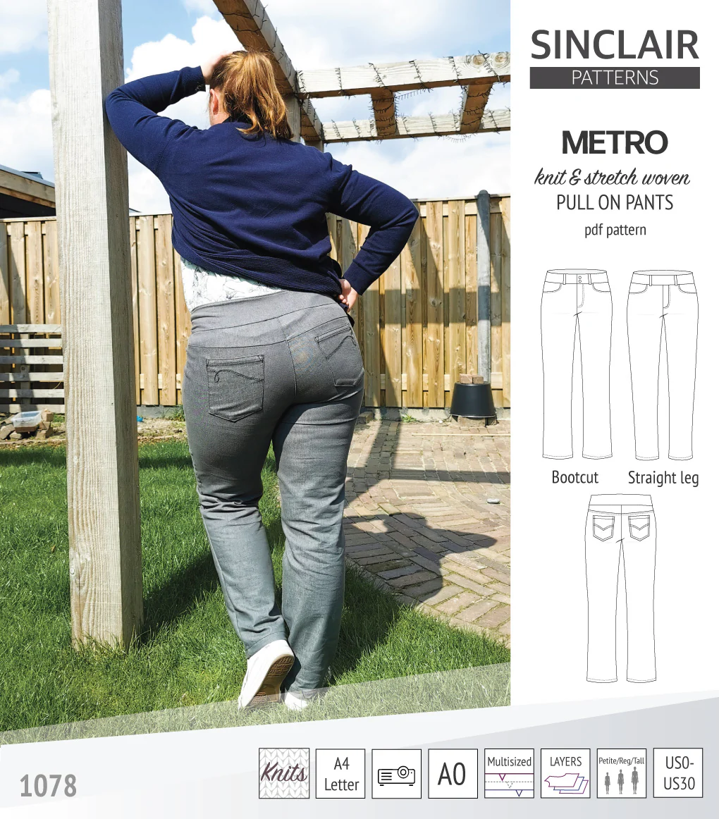 Metro stretch woven pull on pants (PDF) - Image 23