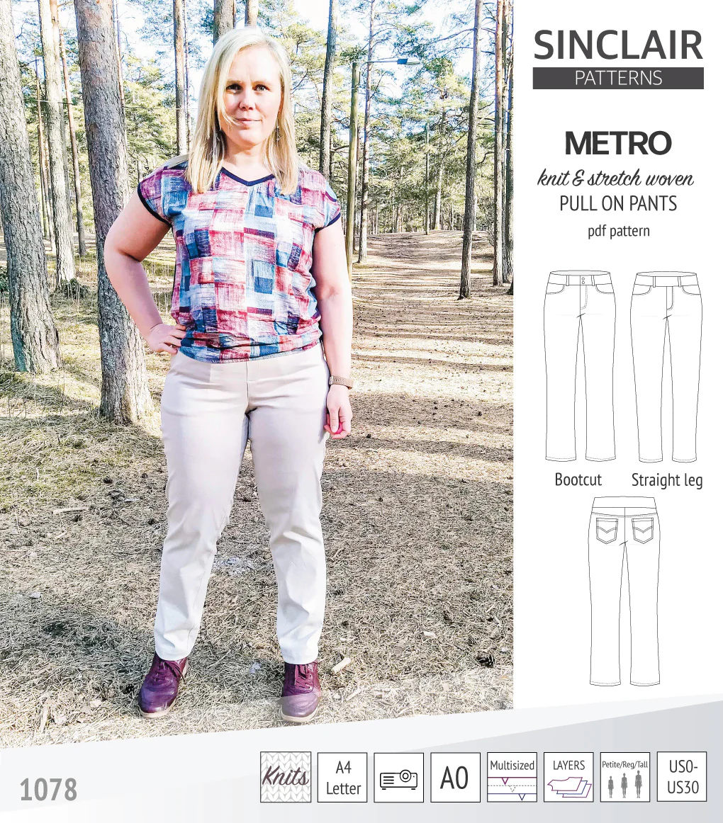Metro stretch woven pull on pants (PDF) - Image 26