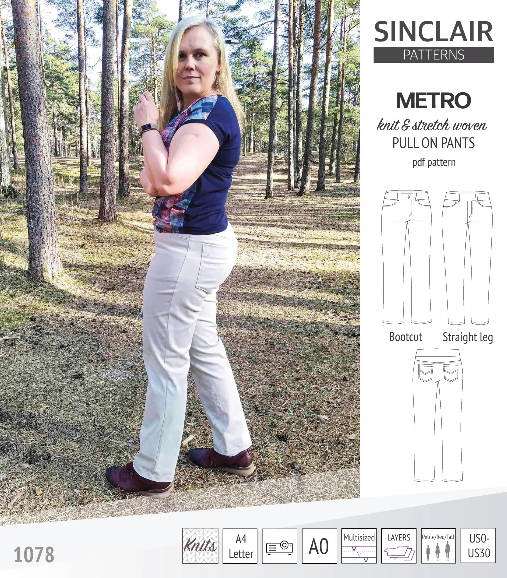 Metro stretch woven pull on pants (PDF) - Image 27