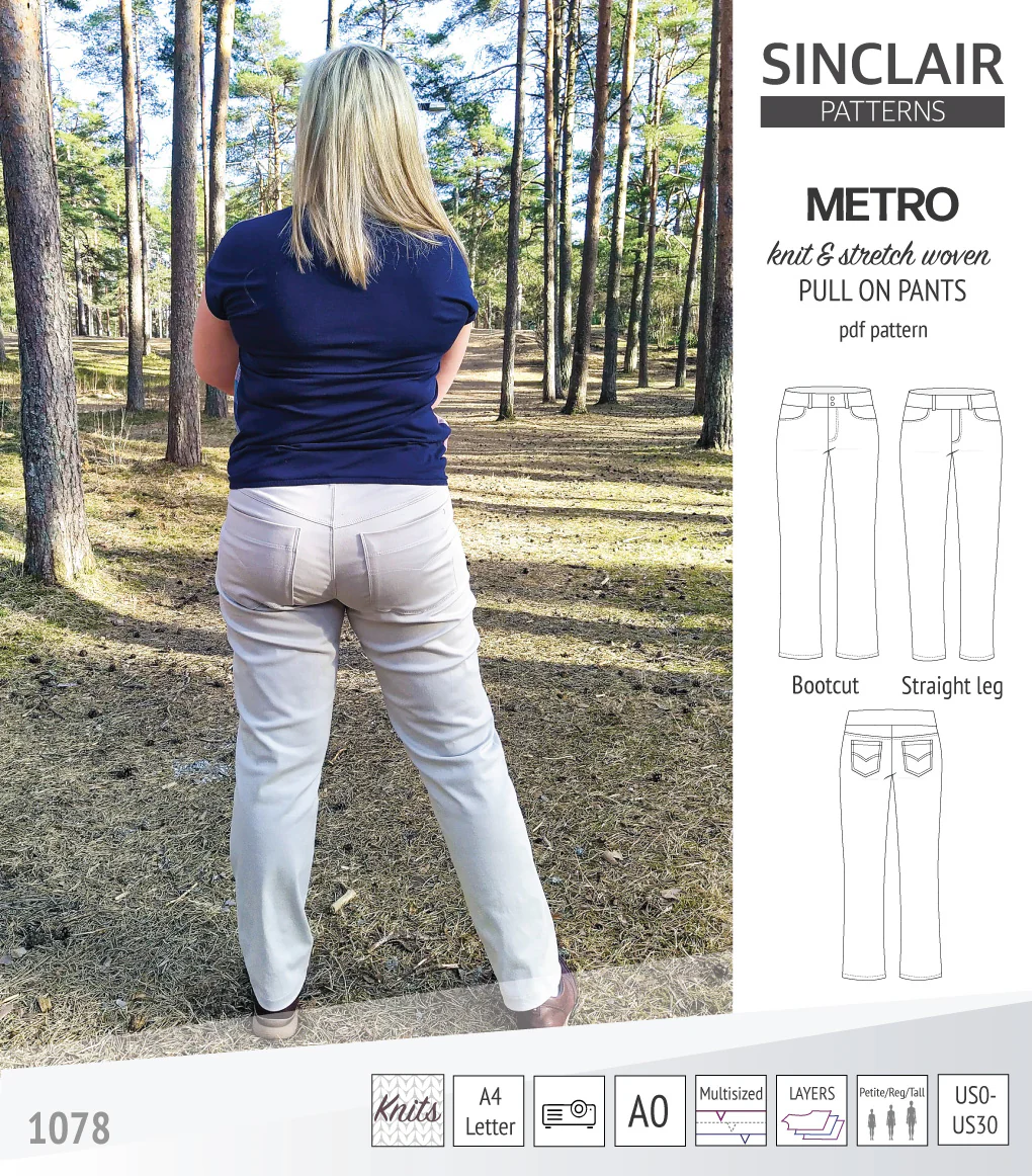Metro stretch woven pull on pants (PDF) - Image 28
