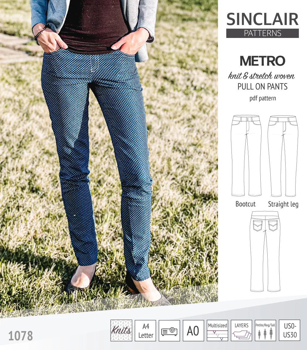 Metro stretch woven pull on pants (PDF) - Image 4