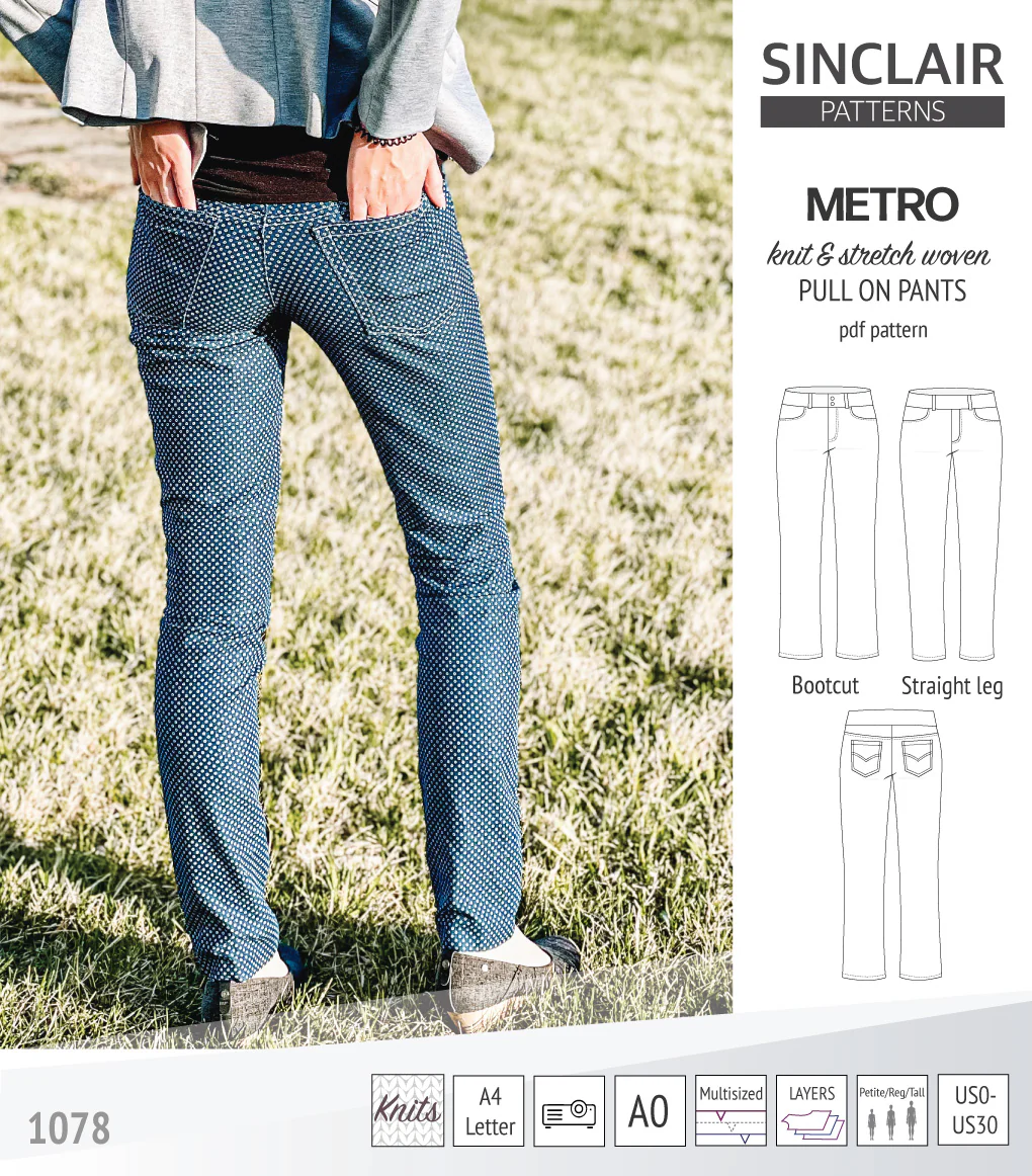 Metro stretch woven pull on pants (PDF) - Image 5