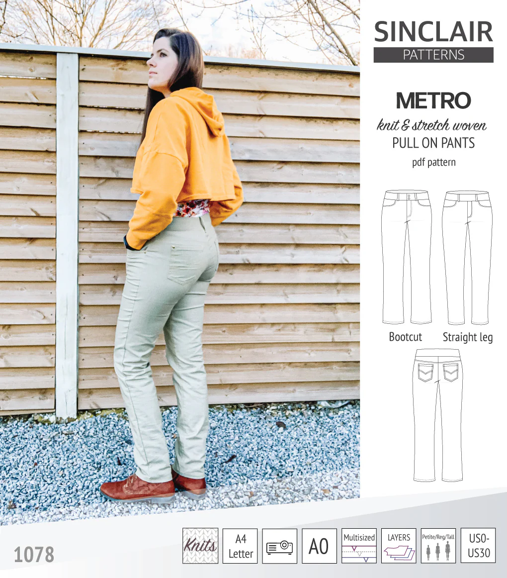 Metro stretch woven pull on pants (PDF) - Image 6