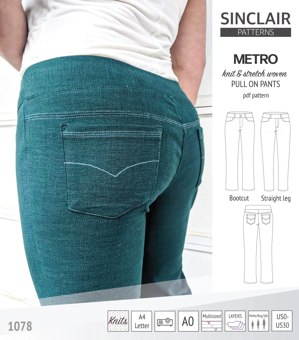 Metro stretch woven pull on pants (PDF) - Image 9
