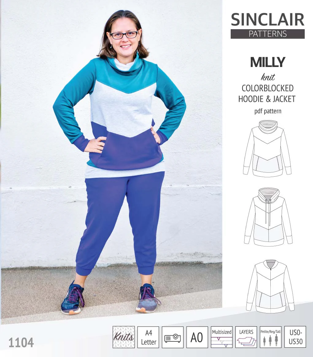Milly colorblocked hoodie and zip up jacket (PDF) - Image 20