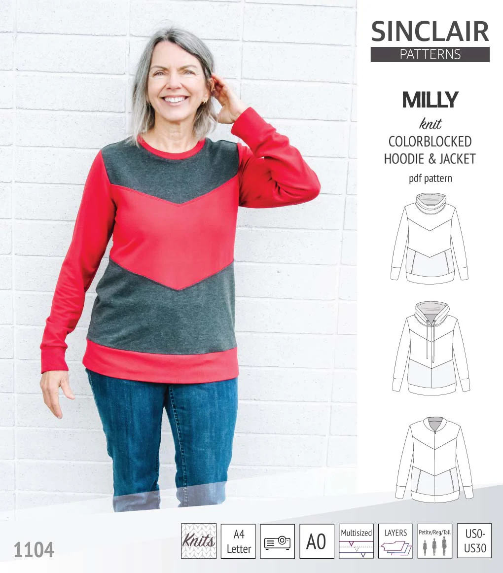 Milly colorblocked hoodie and zip up jacket (PDF) - Image 4