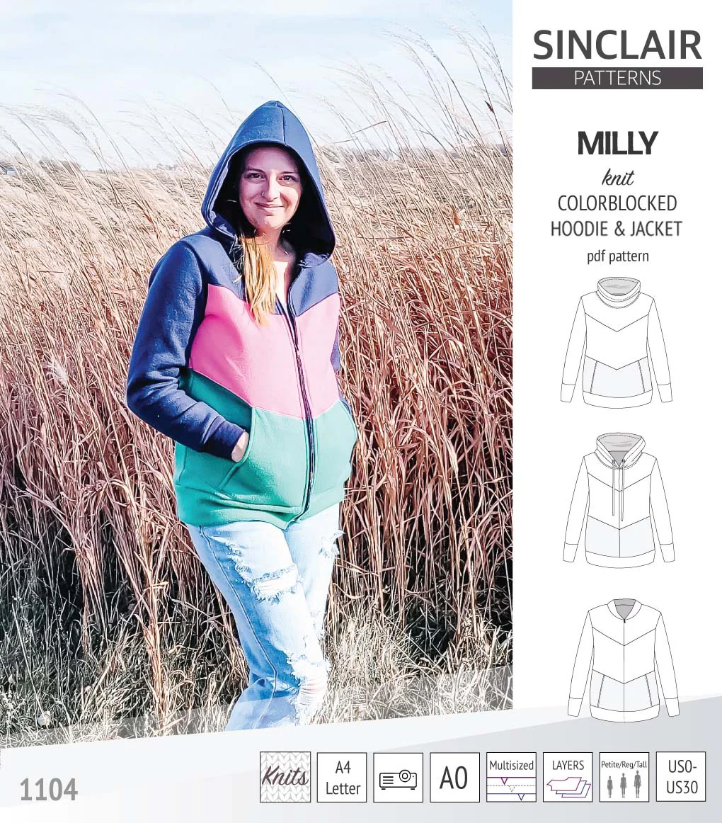 Milly colorblocked hoodie and zip up jacket (PDF) - Image 44
