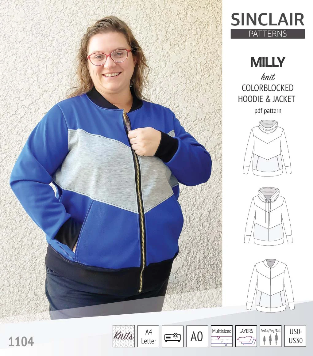 Milly colorblocked hoodie and zip up jacket (PDF) - Image 46