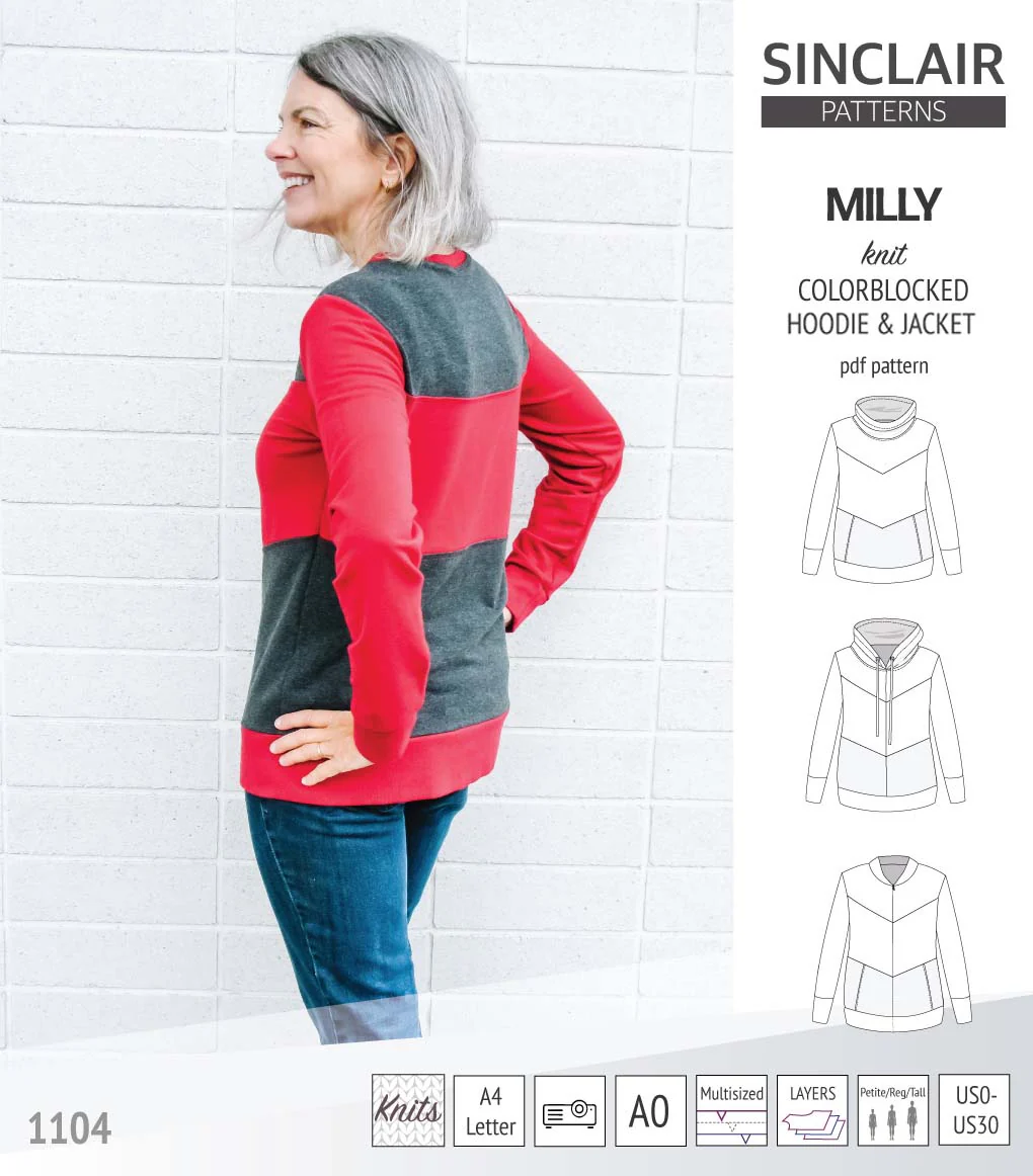 Milly colorblocked hoodie and zip up jacket (PDF) - Image 5