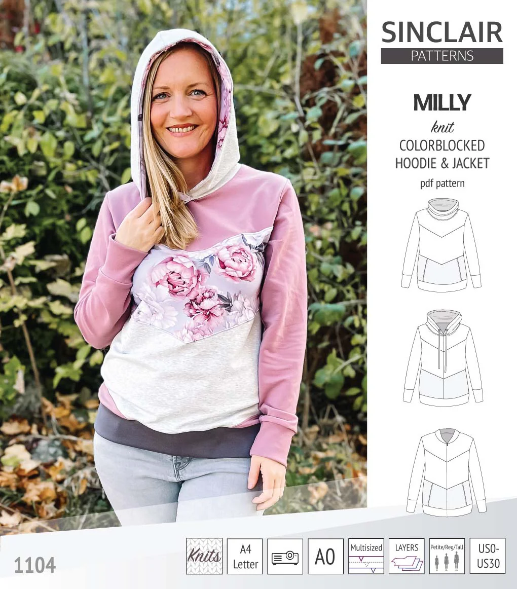 Milly colorblocked hoodie and zip up jacket (PDF) - Image 6